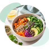 Colorful Buddha Bowl with Pastel Blobs